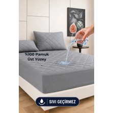 Formeya Gri %100 Pamuk Kapitone Su Geçirmez Fitted Yatak Koruyucu 70 x 140 cm Bebek İçin