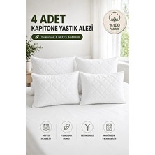 Formeya 4 Adet %100 Pamuk Kapitone Yastık Koruyucu Kılıfı-Fermuarlı Yastık Alezi Kılıf Seti 50x70 cm