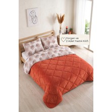 Formeya Çift Kişilik Lüx Wellsoft Yorgan 195x215 cm Turuncu Çift Taraflı Yastık Kılıflı Set