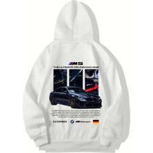Brz Collection Unisex Oversize Cs M5 Car Hoodie (Beyaz