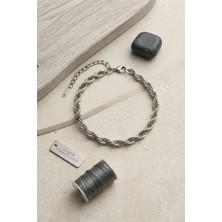 Lovesta Home 316L Çelik Gümüş Renk Burgu Zincir Model Erkek Bileklik TJ-EB3824