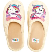 Twigy Unicorn Çocuk Ev Terliği Bej 30/35