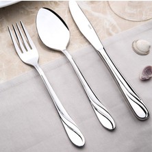 Nehir Safir 12 Sade Yemek Kaşık 18-10 304 Ergonomik Kullanım ve Modern Sofra Takımı