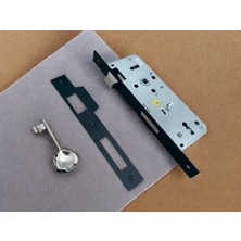 Koldoor Özen Handles Mat Siyah Iç Kapı Gömme Wc Banyo Kilit 40/90/23 Kare 40 mm 1 Adet