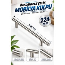 Nzb Mobilya Mutfak Çekmece Dolap Kapak Kulpu Kulbu 224 mm Inox Metal Kulp