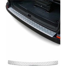 Omac VW T5 T6 Transporter Multivan Caravelle Çift Arka Kapı 2003-2024 Uyumlu Mat Arka Tampon Eşiği Alu Gümüş