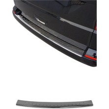 Omac VW T6 Transporter Multivan Caravelle Tek Kapı 2015-2024 Uyumlu Krom Arka Tampon Eşiği P.Çelik Siyah