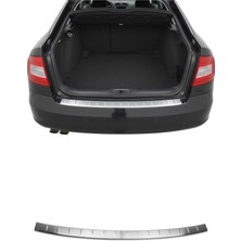 Omac Skoda Octavia II Station Wagon 2009-2013 Uyumlu Krom Arka Tampon Eşiği Paslanmaz Çelik Taşlı Mat