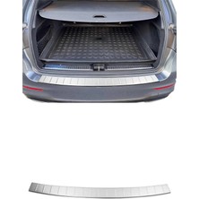 Omac Mercedes GLC X253 2015-2022 Uyumlu Krom Arka Tampon Eşiği Paslanmaz Çelik Taşlı Mat