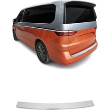 Omac Vw Multivan T7 2022-2027 Uyumlu Krom Arka Tampon Eşiği Paslanmaz Çelik Taşlı Mat
