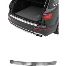 Omac Audi Q7 4M 2015-2027 Uyumlu Krom Arka Tampon Eşiği Paslanmaz Çelik Taşlı Mat