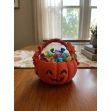 Halloween Cadılar Bayramı Temalı Dekoratif Balkabağı Kase Masaüstü Düzenleyici Organizer (10X8,5CM)