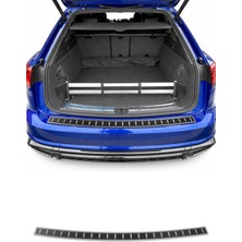 Omac VW Touareg III 2018-2026 Uyumlu Arka Tampon Eşiği Krom-Karbon Folyolu