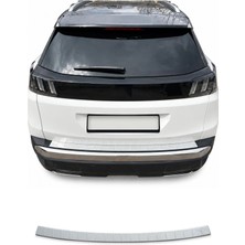 Omac Peugeot 3008 II 2016-2024 Uyumlu Krom Arka Tampon Eşiği Paslanmaz Çelik Taşlı Mat