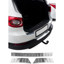 Omac VW Tiguan I 2007-2016 Uyumlu Krom Arka Tampon Eşiği Paslanmaz Çelik 3 Parça Set