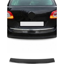 Omac VW Passat B7 Station Wagon 2010-2014 Uyumlu Krom Arka Tampon Eşiği Paslanmaz Çelik Taşlı Siyah