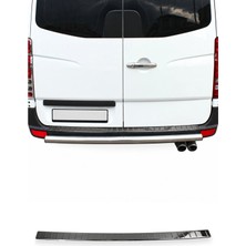 Omac Mercedes Sprinter W906 / VW Crafter 2006-2018 Uyumlu Krom Arka Tampon Eşiği Paslanmaz Çelik Siyah