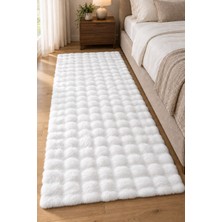 Dekoset Home Bubble Tavşan Tüyü Beyaz Yumuşak Yıkanabilir Tabanlı Peluş Halı