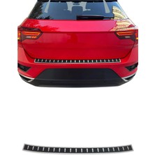Omac VW T-Roc 2017-2025 Uyumlu Arka Tampon Eşiği Krom-Karbon Folyolu