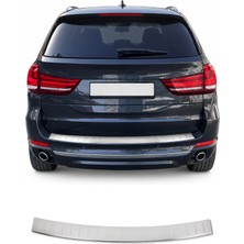 Omac BMW X5 F15 2013-2018 Uyumlu Krom Arka Tampon Eşiği Paslanmaz Çelik Taşlı Mat