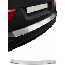 Omac BMW X6 E71 2008-2014 Uyumlu Krom Arka Tampon Eşiği Paslanmaz Çelik Taşlı Mat