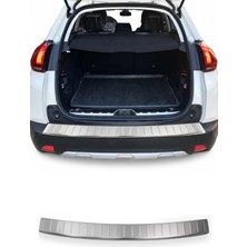 Omac Peugeot 2008 I 2017-2019 Uyumlu Krom Arka Tampon Eşiği Paslanmaz Çelik Taşlı Mat