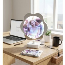 Foto Sistem LED Işıklı Papatya Ayna Çerçeve Dekoratif Fotoğraf Çerçevesi