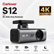 Carlover S12 4K Araç Kamerası 2160P Geniş Açı 145° Wi-Fi Özellikli Gece Görüşlü (Hafıza Kartı Dahil Değildir)