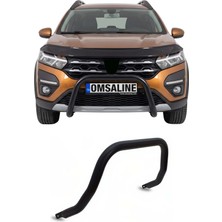 Omac Dacia Sandero 3 Stepway 2021-2026 Uyumlu Araca Özel Pars Ön Koruma 60mm Siyah
