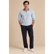 Alexander Gardi Fermuarlı Kontrast Polo Yaka Erkek Sweatshirt