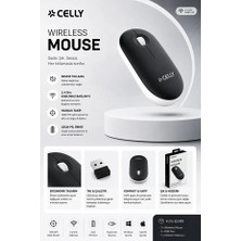Celly Swwl Slim Sessiz Kablosuz  Mouse Siyah
