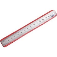 Mas 2328 Çelik Cetvel 15 Cm Kırmızı Renkli Ölçüm Aracı