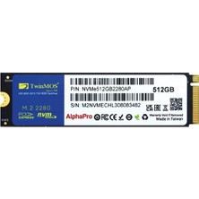 TwinMos 512 GB Twınmos M.2 Pcıe Nvme 3600/3250 NVME512GB2280AP
