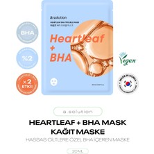 Bha Içeren Hassas ve Akneli Ciltler Için Kağıt Maske Heartleaf Bha Trouble Mask