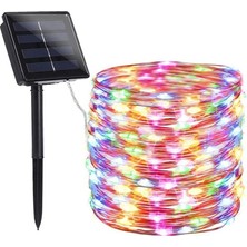 Schulzz Solar Güneş Enerji Dış Bahçe 200 LED Rgb Aydınlatma 20 METRE 8 Modlu Renkli Su Geçirmez