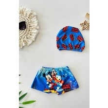Neat Kids Erkek Çocuk Mickey Mouse Donald Goofy 2 Parça Boneli Deniz Şortu Mayo