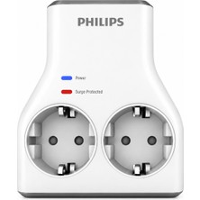 Philips CHP7022W/62 İkili Akım Korumalı Priz 1140J Aşırı Gerilim Koruma