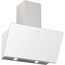 Silverline 3457 Soho 60 cm Beyaz Cam Davlumbaz Duvar Tipi Eğimli Tasarım ile Yüksek Emiş Gücü