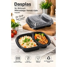 Dasplas Iki Bölmeli Mikrodalga Yemek Kabı Kapaklı