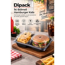 Dipack Iki Bölmeli Hamburger Kabı 300 Adet