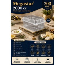 Megastar 2000 gr Yüksek Kapaklı Sızdırmaz Kase 200'LÜ – Kapaklı Büyük Boy Gıda Kabı