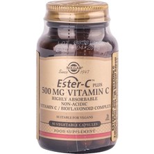 Solgar Ester-C Plus 500MG 50 Kapsül Yetişkinler İçin Vitamin ve Mineral Takviyesi