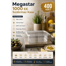 Megastar 1000 gr Sızdırmaz Kase 400'LÜ – Kapaklı Büyük Boy Gıda ve Meze Kabı