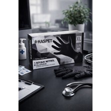Haspet Siyah Nitril Eldiven Xlarge 100'LÜ	