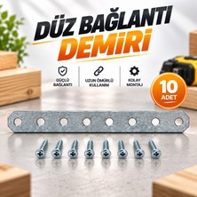 Badem10 (10 ADET)Bağlantı Montaj Sacı Tamir Plakası Ahşap Birleştirme Mobilya Sabitleme Aparatı  Düz Demir
