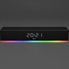 Lecoo DS103 Kablosuz Bluetooth 10W RGB Stereo Soundbar Hoparlör Siyah 2 Kanal