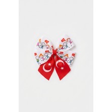 Le Mabelle Beyaz  El Ele Çocuklar Desenli Ay Yıldız Kuyruklu Kız Çocuk Toka