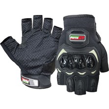 ForteGT Forte Gt 10 Pro D Parmaksız Yarım Motosiklet Eldiveni Siyah