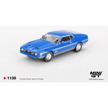 Mını Gt 1:64 Ölçek Mini Gt Ford Mustang Mach 1 Grabber Blue Diecast Metal Minyatür Model Araba 5cm