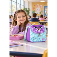 Dodomar Shimmer Cat Sevimli Kedi Temalı Termal Isı Yalıtımlı Beslenme Çantası Çocuk Okul 24X22X14 cm